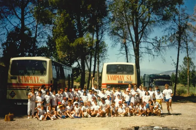 La casa de colònies Campament Sant Eloi, en una foto de les colònies del 1986